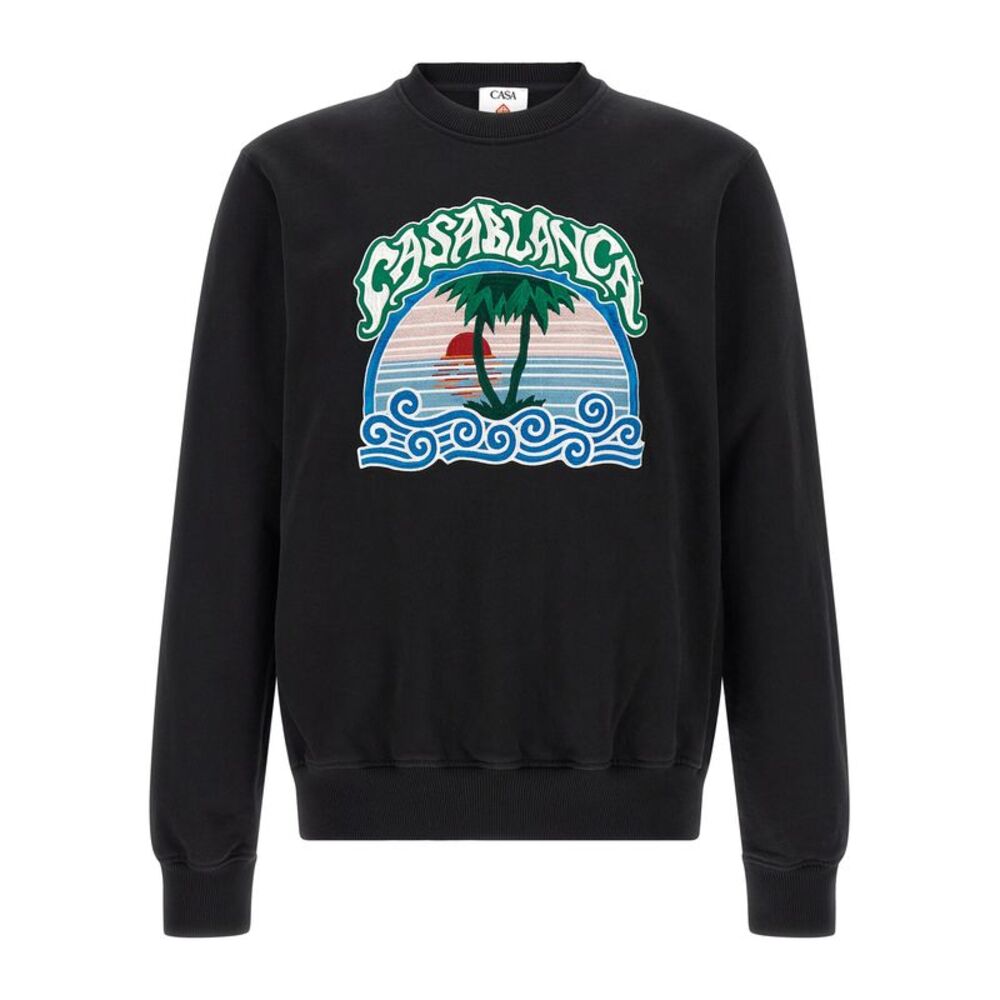 Casablanca Black Organic Cotton Men's Sweatshirt